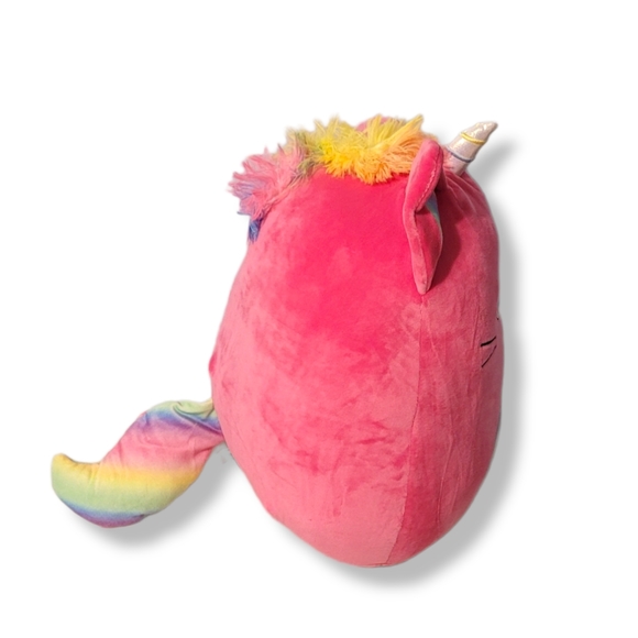 Squishmallow Lizette Pink and Rainbow 14 inch Caticorn Horned Cat Kellytoy - Picture 3 of 7